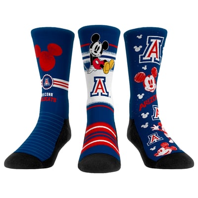  Arizona Wildcats Rock Em Unisex Disney Three-Pack Crew Socks - 