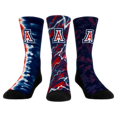 Arizona Wildcats Rock Em Unisex Team Tones Three-Pack Crew Socks