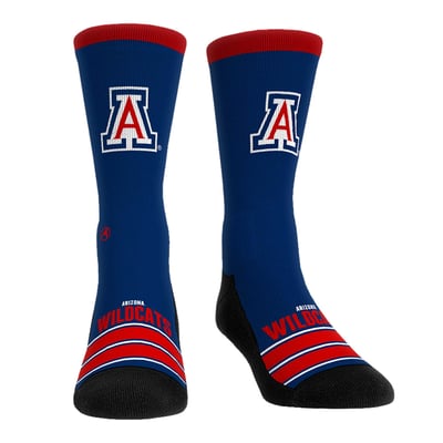  Arizona Wildcats Rock Em Unisex Gametime Stripe Crew Socks - Navy