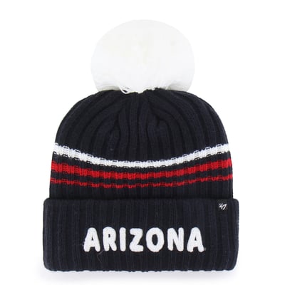  Arizona Wildcats '47 Women's Seasonal Fuzzy Script Big Pom Knit Hat - Navy