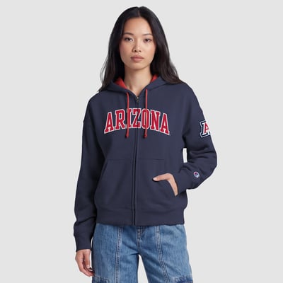 Arizona Wildcats Champion Women's Arch Full-Zip Fleece Hoodie - Navy