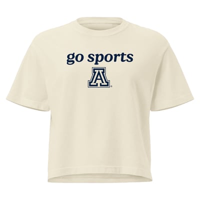 Arizona Wildcats Comfort Colors Women's Go Sports Cropped T-Shirt - Cream
