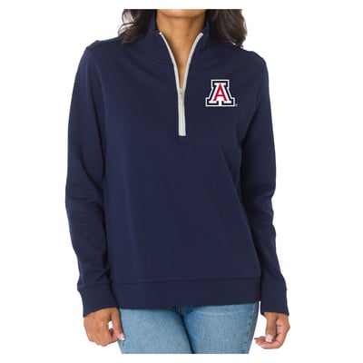 Arizona Wildcats Flying Colors Apparel Women's Quinn Quarter-Zip Fleece - Navy
