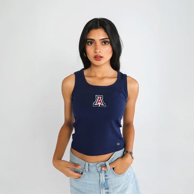  Arizona Wildcats Hype and Vice Women's Primary Logo Ribbed Tank Top - Navy