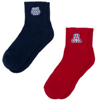 Arizona Wildcats ZooZatz Women's Two-Pack Quarter-Length Socks
