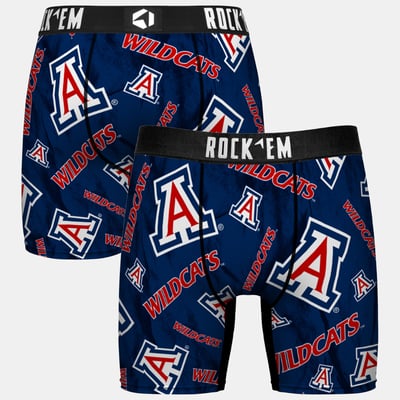  Arizona Wildcats Rock Em Youth All Over Logo Boxer Briefs - Navy