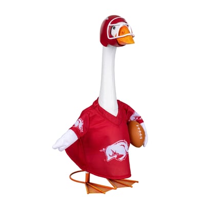 Arkansas Razorbacks Gameday Porch Goose Statue & Team Uniform Set