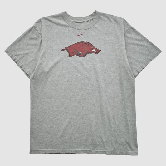 Arkansas Razorbacks Nike 2000s T-shirt - Heather Gray - M by Fanatics Real Vintage