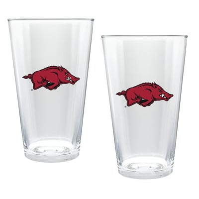 Arkansas Razorbacks Two-Piece 16oz. Double Play Pint Glass Set