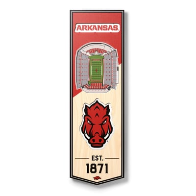 Arkansas Razorbacks Fanpoint 6'' x 19'' 3D StadiumView Banner