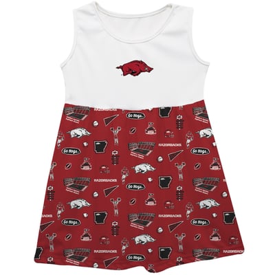  Arkansas Razorbacks Vive La Fete Girls Infant Impressions Artwork Tank Top Dress - Red