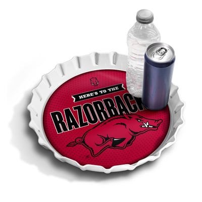 Arkansas Razorbacks IDNA 13" Bottle Cap Serving Tray