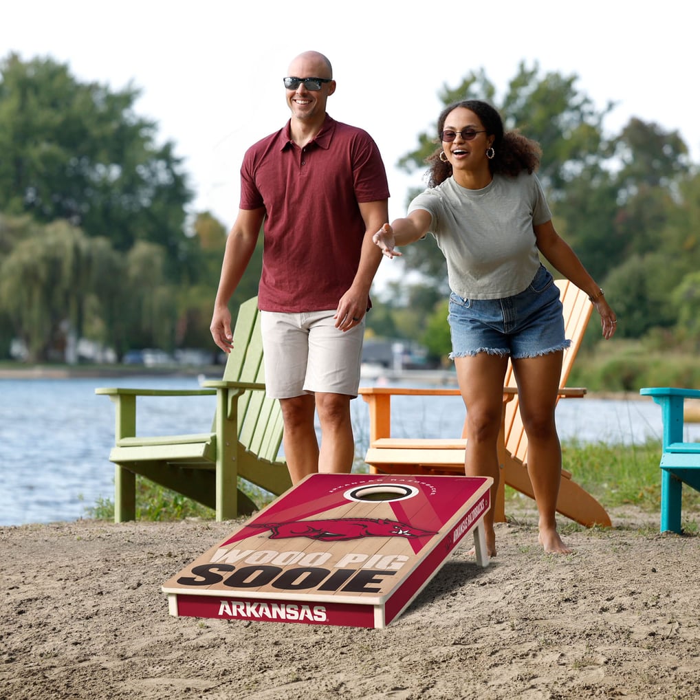 IDNA Arkansas Razorbacks 2' x 4' Slogan Series Cornhole Game with Bags