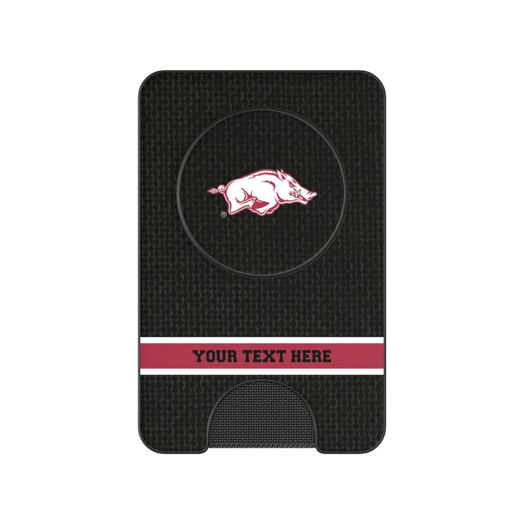 Arkansas Razorbacks Keyscaper Personalized Endzone Solid PopSockets Magnetic Wallet