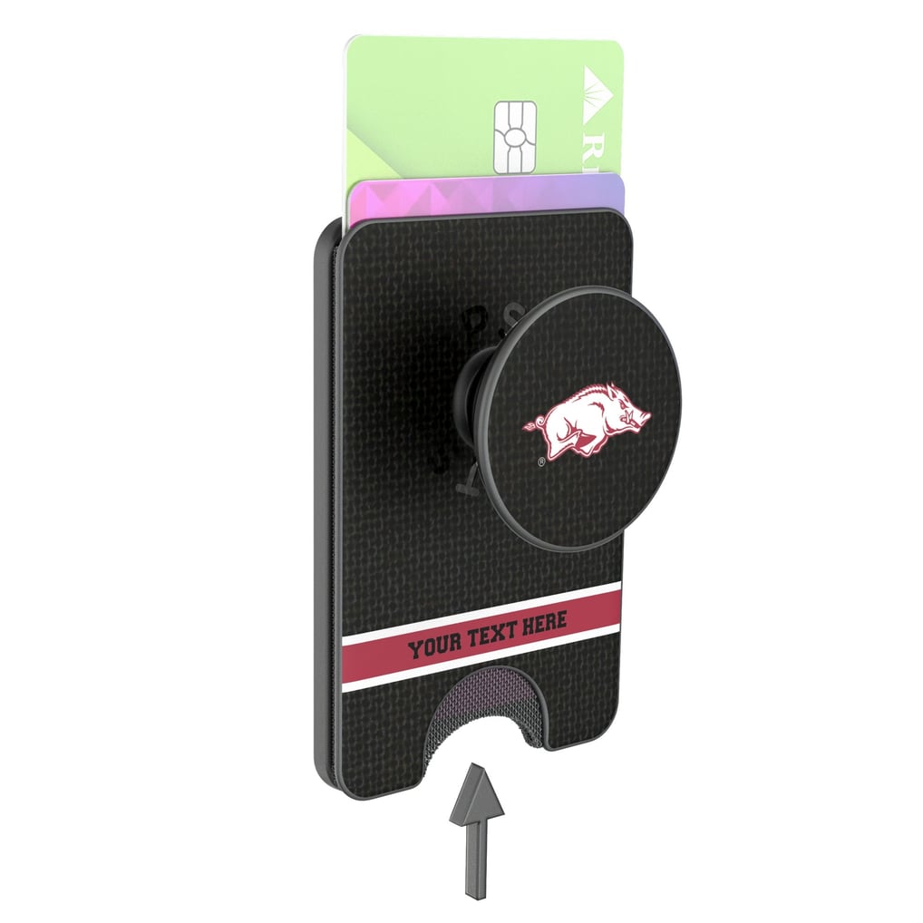 Arkansas Razorbacks Keyscaper Personalized Endzone Solid PopSockets Magnetic Wallet