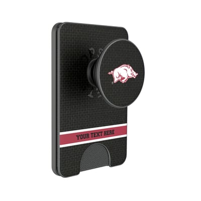 Arkansas Razorbacks Keyscaper Personalized Endzone Solid PopSockets Magnetic Wallet