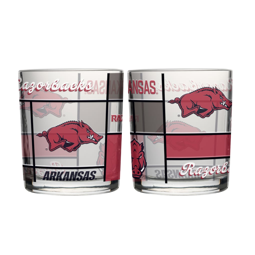 Arkansas Razorbacks Logo Brands 12oz. Quilted Stained Two-Pack Rocks Glass Set