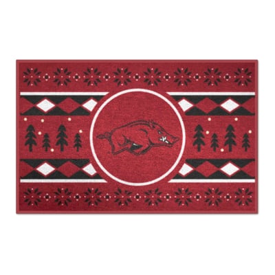 Arkansas Razorbacks Logo Brands 19" x 30" Holiday Sweater Starter Mat