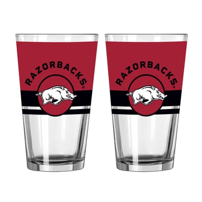 Arkansas Razorbacks Logo Brands Two-Piece 16oz. Horizon Pint Glass Set
