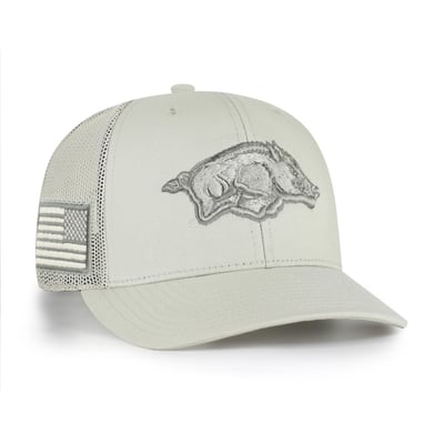 Arkansas Razorbacks '47 Operation Hat Trick Adjustable Trucker Hat - Stone
