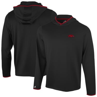  Arkansas Razorbacks Antigua Brink Color Pop Long Sleeve Hoodie T-Shirt - Black