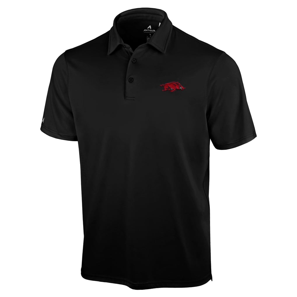 Arkansas Razorbacks Antigua Unshakeable Solid Polo - Black