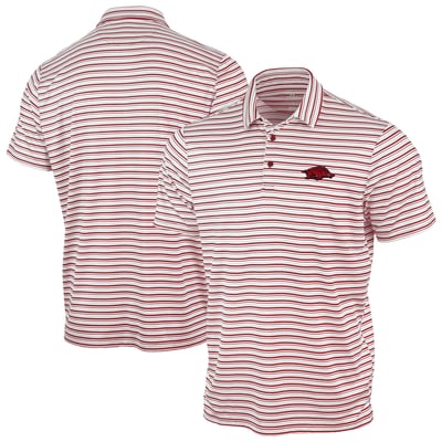 Arkansas Razorbacks Antigua Space Stripe Polo - Cardinal
