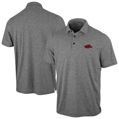 Arkansas Razorbacks Antigua Static Polo - Heather Black