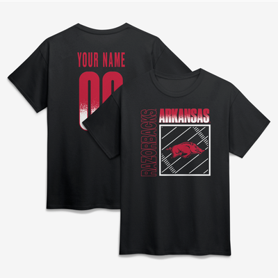 Arkansas Razorbacks Big & Tall Home Field Pop Personalized Any Name & Number T-Shirt - Black