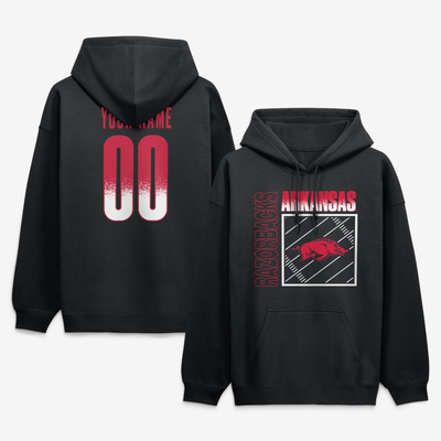 Arkansas Razorbacks  Home Field Pop Personalized Any Name & Number Hoodie - Black