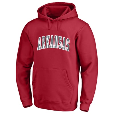  Arkansas Razorbacks Champion Arch Over Tackle Twill Hoodie - Cardinal