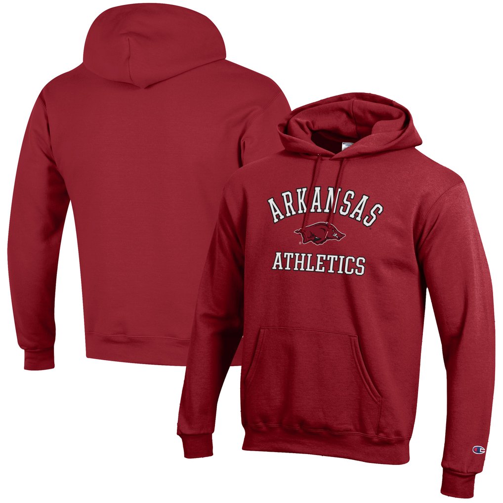  Arkansas Razorbacks Champion Athletics Logo Pullover Hoodie - Cardinal
