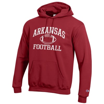Arkansas Razorbacks Champion Football Icon Hoodie - Cardinal