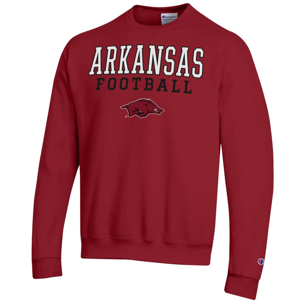 Arkansas Razorbacks Champion Football Stacked Pullover Sweatshirt - Cardinal