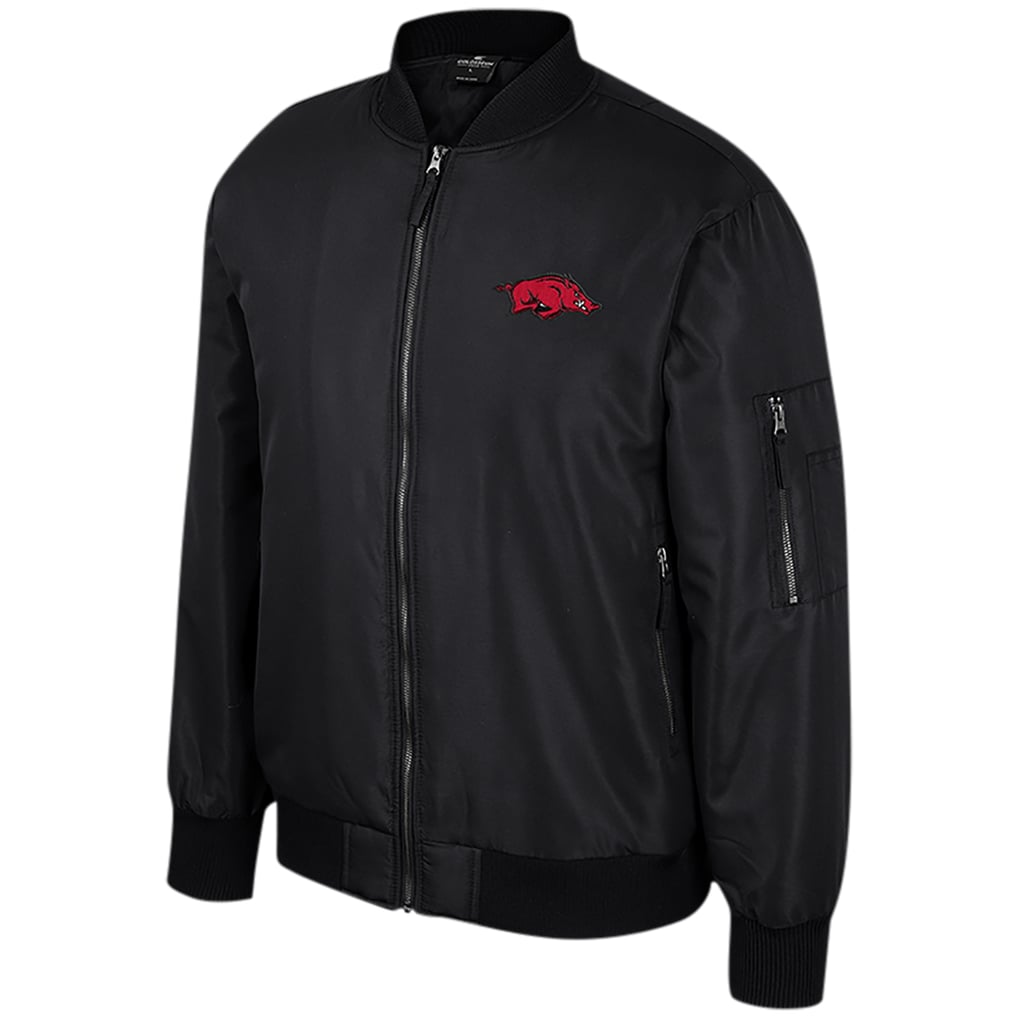  Arkansas Razorbacks Colosseum Full-Zip Bomber Jacket - Black