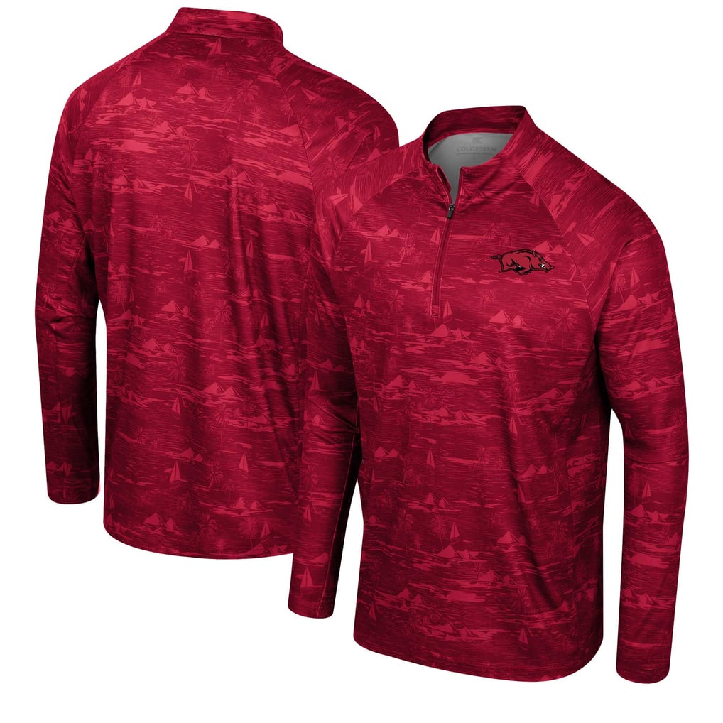 Arkansas Razorbacks Colosseum Carson Raglan Quarter-Zip Jacket - Cardinal