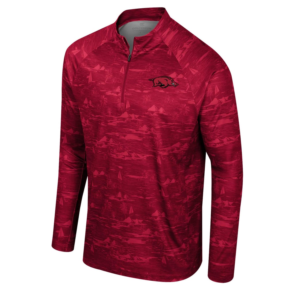 Arkansas Razorbacks Colosseum Carson Raglan Quarter-Zip Jacket - Cardinal