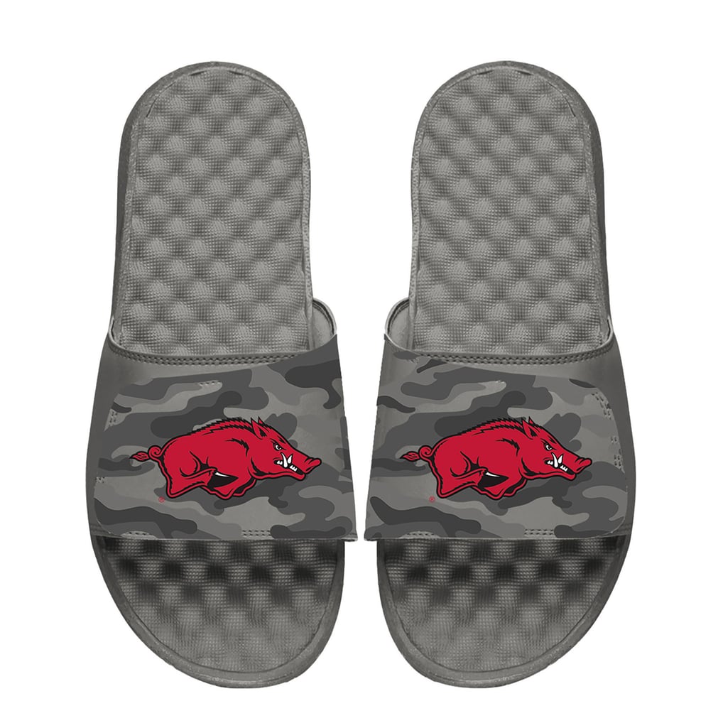  Arkansas Razorbacks ISlide Camo Slide Sandals - Gray