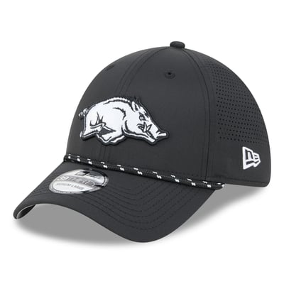  Arkansas Razorbacks New Era Performance Rope 39THIRTY Stretch Hat - Black