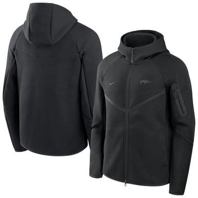  Arkansas Razorbacks Nike Tech Fleece Raglan Full-Zip Windrunner Hoodie - Black