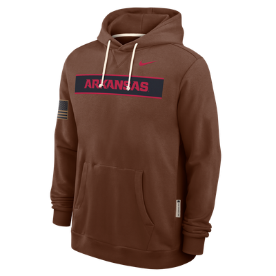 Arkansas Razorbacks Nike 2026 Military Appreciation Dri-FIT Hoodie - Brown
