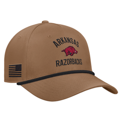 Arkansas Razorbacks Nike 2026 Military Appreciation Rope Rise 5-Panel Adjustable Hat - Brown