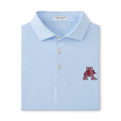  Arkansas Razorbacks Peter Millar Jubilee Performance Jersey Polo - Light Blue