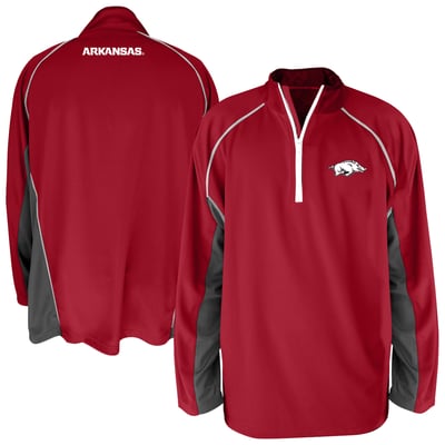Arkansas Razorbacks Profile Big & Tall Quarter-Zip Raglan Jacket - Cardinal