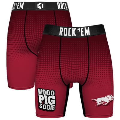 Arkansas Razorbacks Rock Em Slogan Boxer Briefs - Cardinal