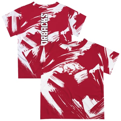  Arkansas Razorbacks Vive La Fete Newborn & Infant Paint Brush T-Shirt - Cardinal