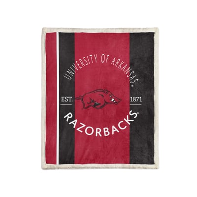 Arkansas Razorbacks Pegasus Block Stripe 50" x 60" Ultra Cozy Sherpa Blanket