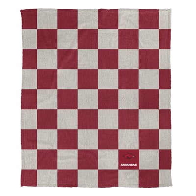 Arkansas Razorbacks Pegasus Checkered Logo Patch 50" x 60" Cozy Knit Blanket