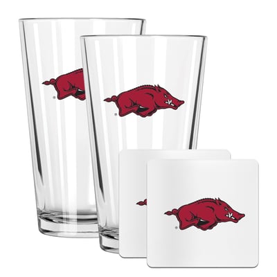 Arkansas Razorbacks The Memory Company 16oz. Pint Glass and Coaster Set