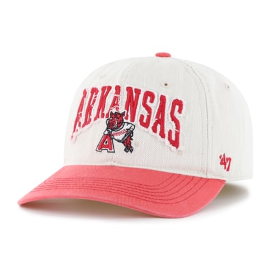  Arkansas Razorbacks '47 Well Worn Clean Up Stretch Fit Hat - Cream
